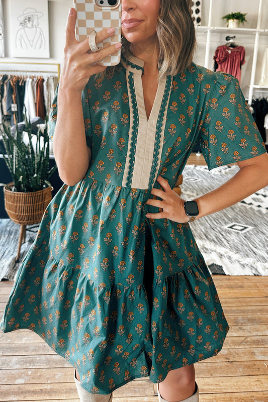 Ruffles Hem Floral Dress