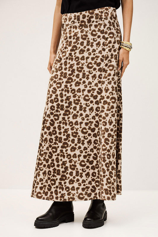 Casual Leopard Maxi Skirt