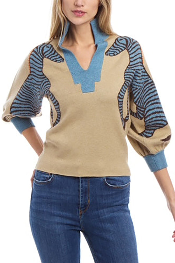 Casual Zebra pattern Sweater