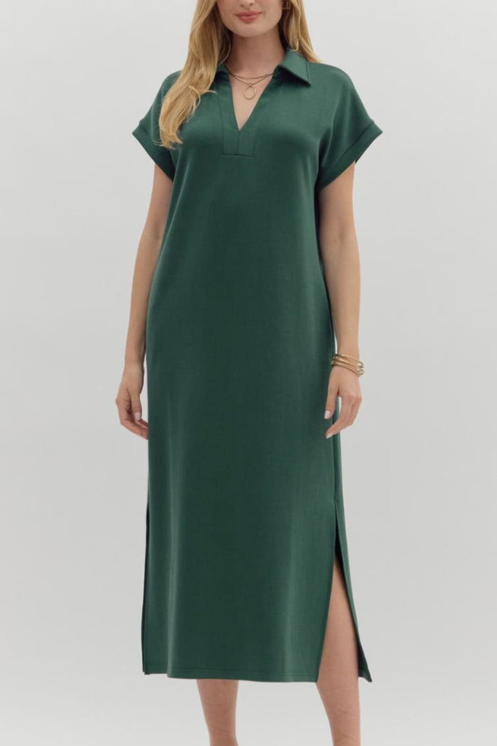 Casual Solid Color Pocket Dress