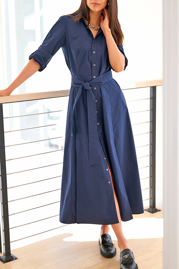 Laine Weathercloth Belt Dress
