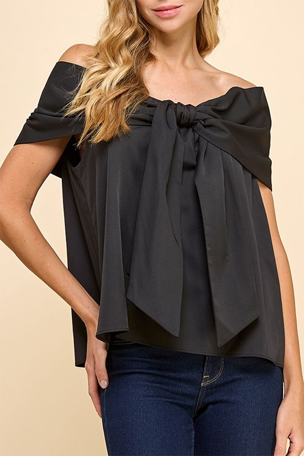 Off Shoulder Bow Blouse