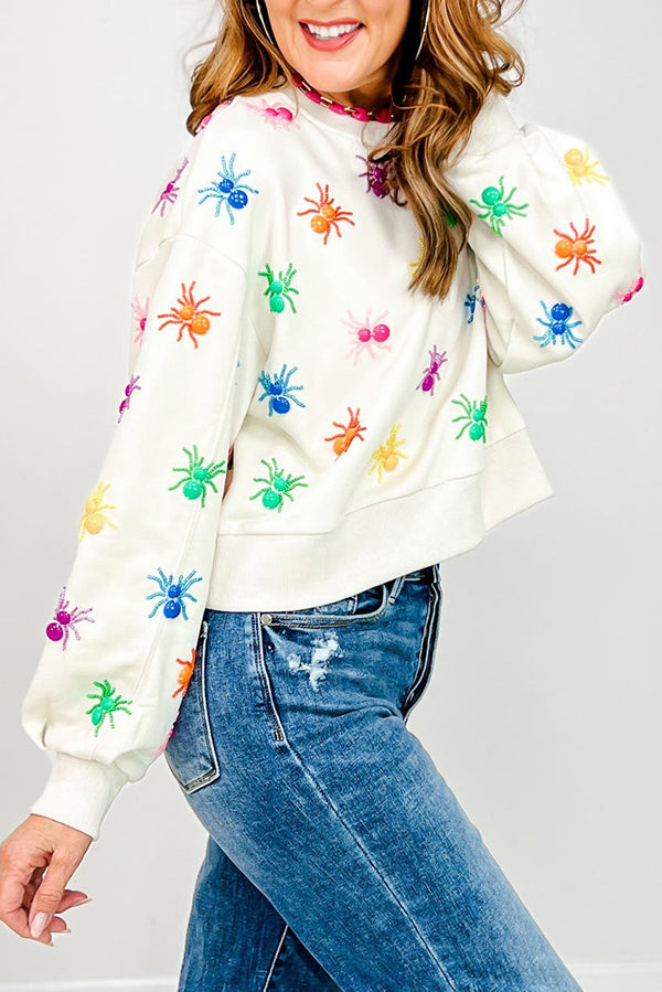 Multi Beaded Spider Sweatshirt