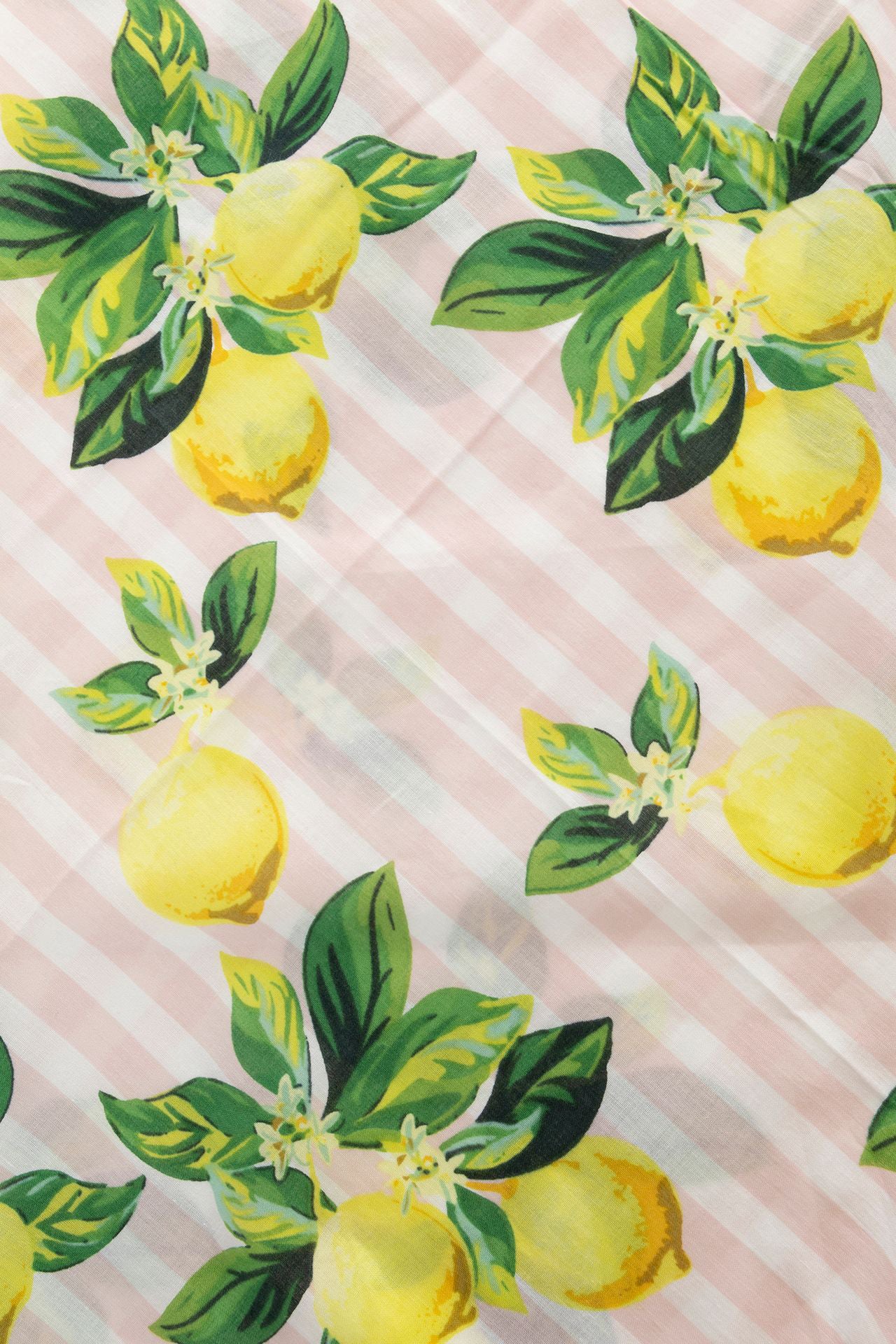 Lemon Print Satin Scarf