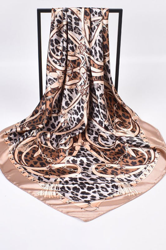 Leopard Print Chain Scarf