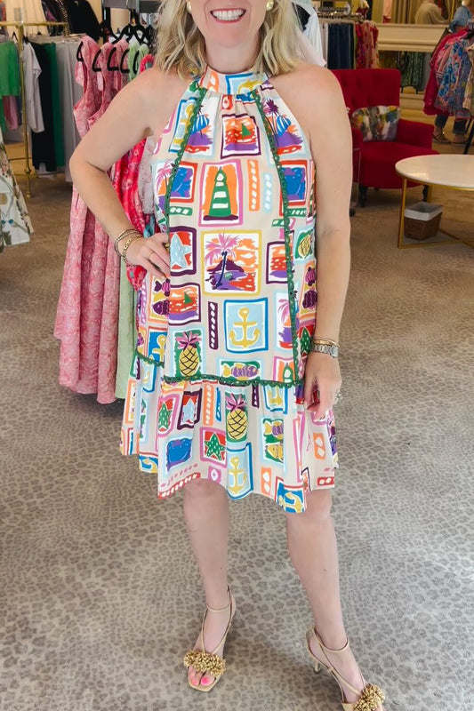 Casual Sleeveless Halter Dress