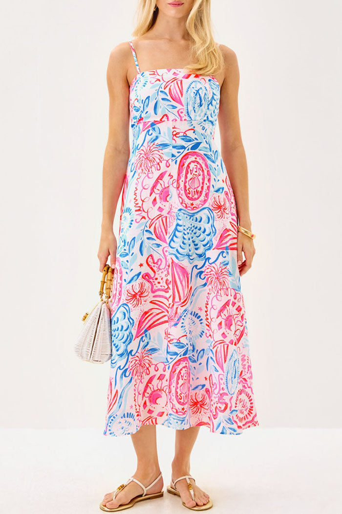 Mixed Printed Suspender Dress