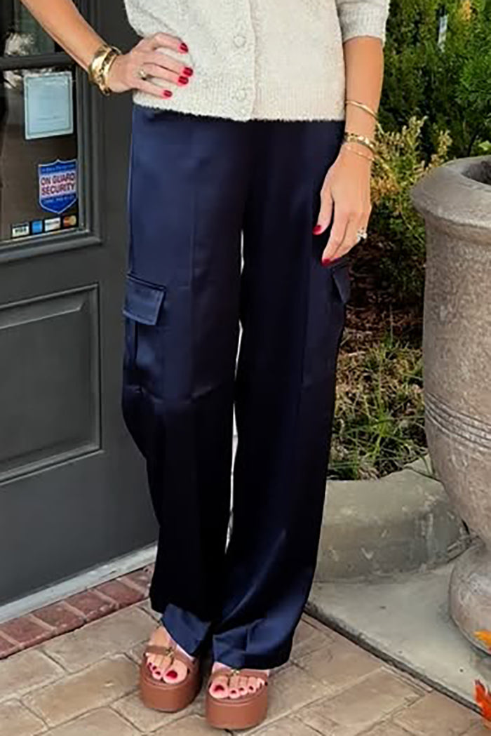 Casual Solid Color Pocket Pants