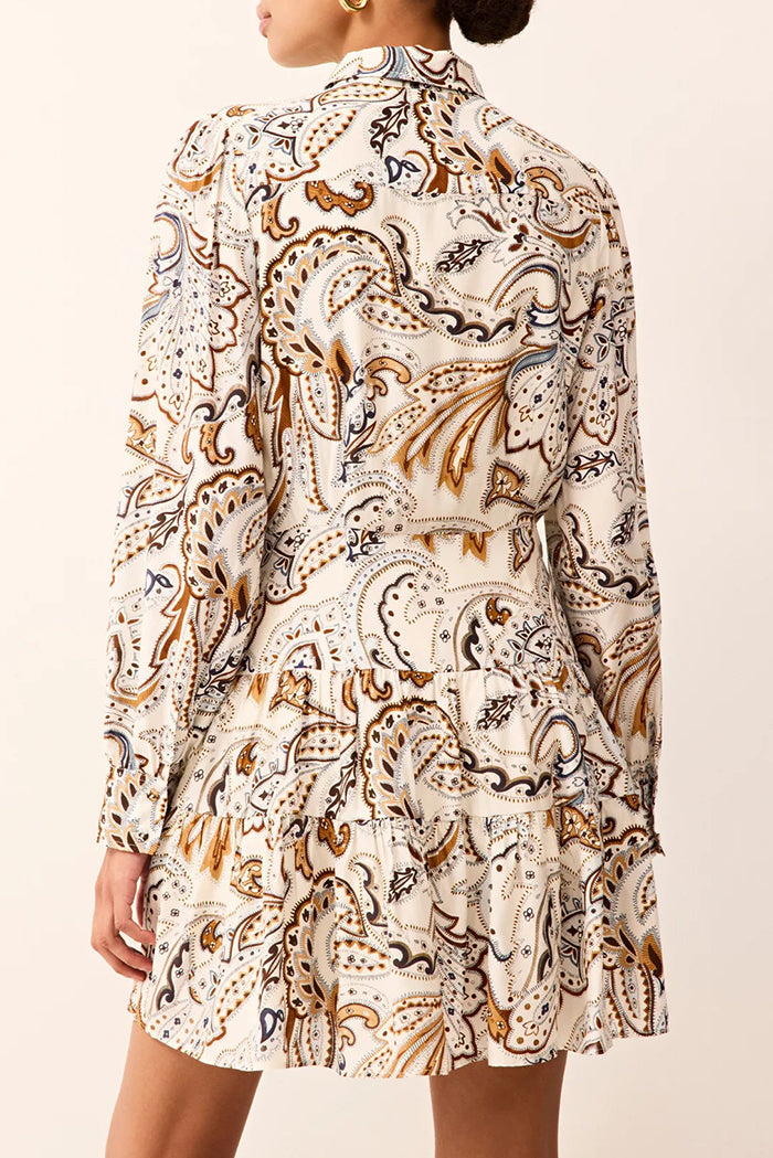 Paisley Print Mini Shirt Dress