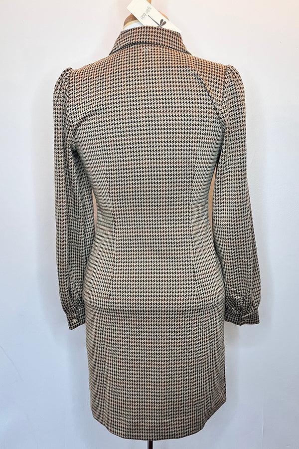 Houndstooth Pattern Zip Knit Dress hissyboutique Houndstooth Pattern Zip Knit Dress hissyboutique