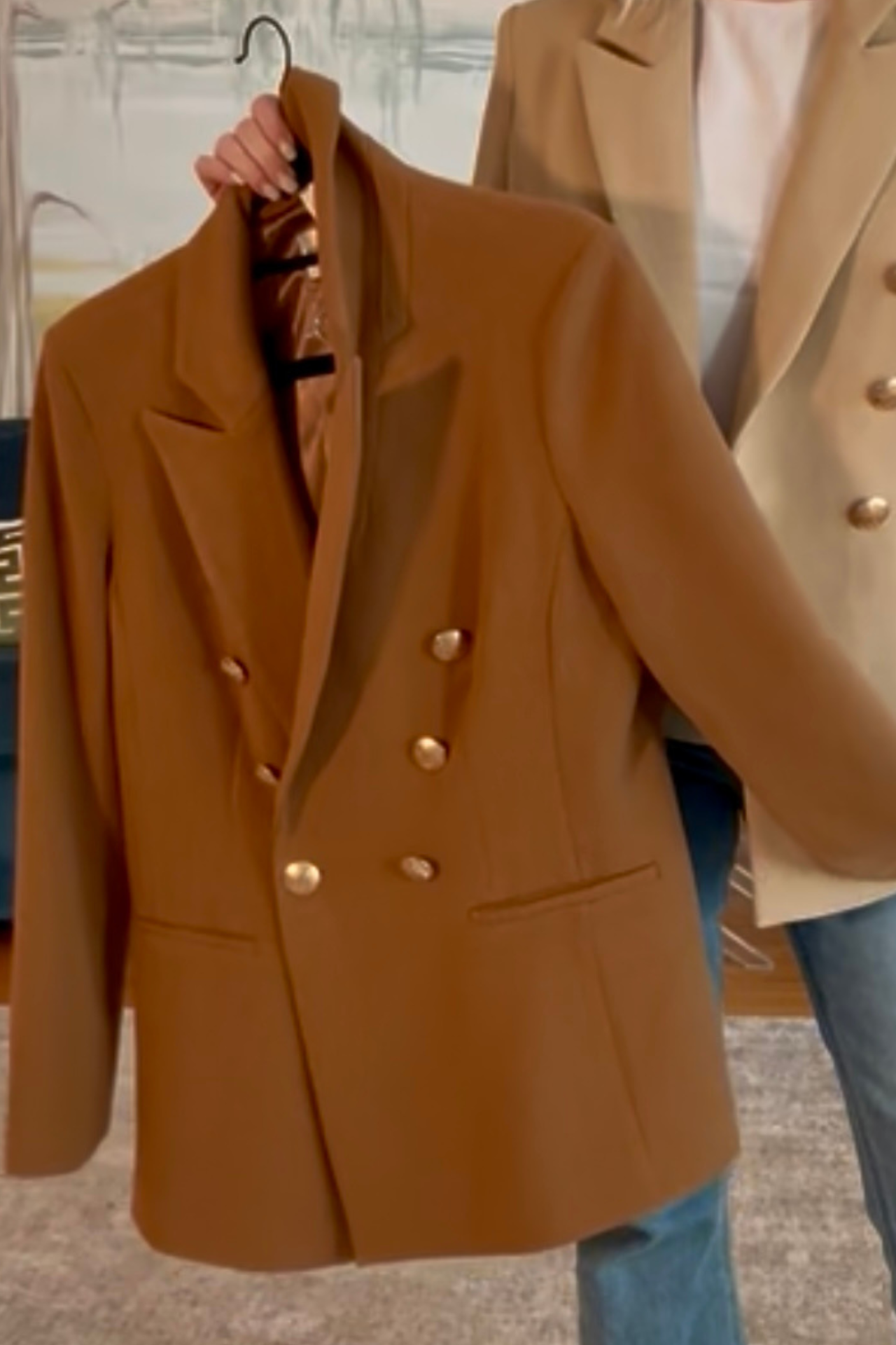 Double-Breasted Pockets Blazer Jacket