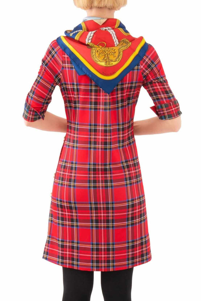 Casual Plaid Button Dress