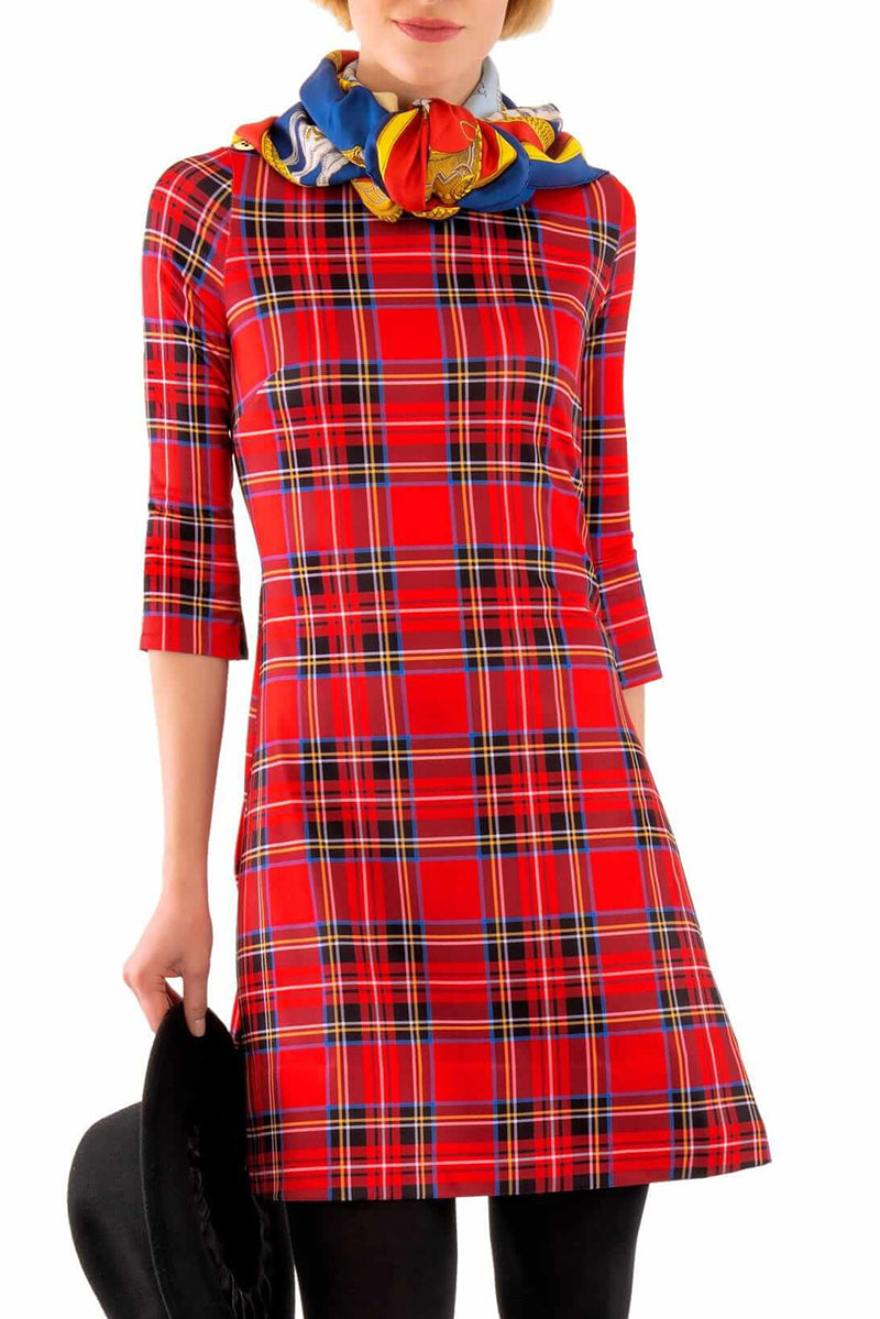 Casual Plaid Button Dress