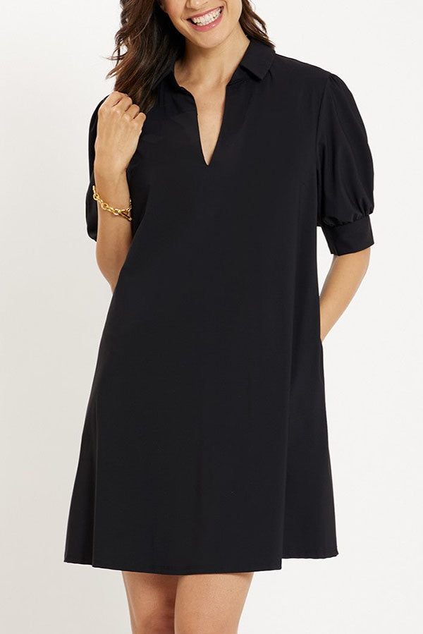 Puff Sleeve Pocket Dress