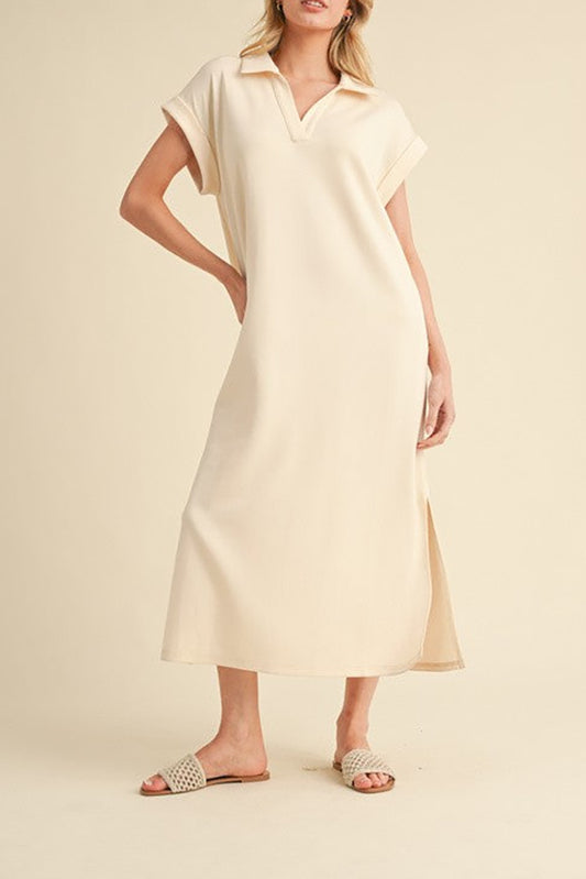 Short Sleeve Polo Maxi Dress