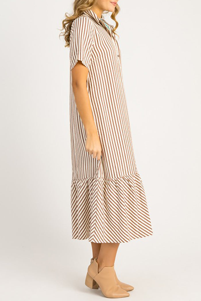 Casual Stripe Maxi Dress