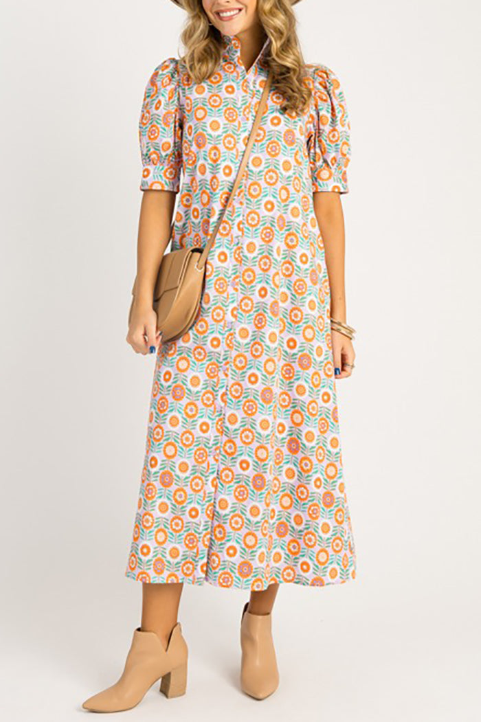 Floral Button Maxi Dress