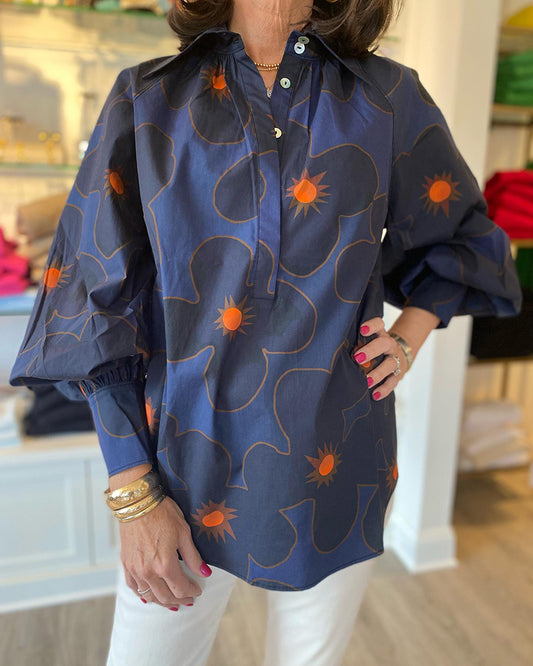 Floral Bouquet Sleeved Blouse