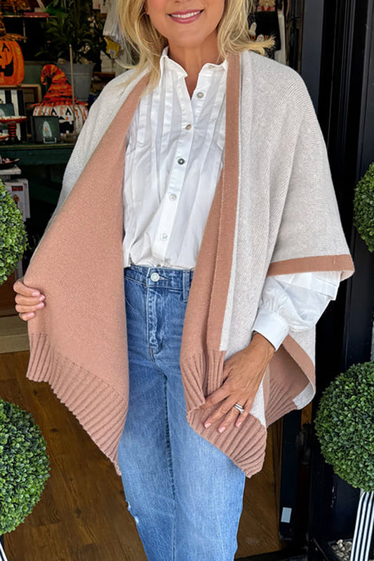 Casual Reversible Knit Poncho