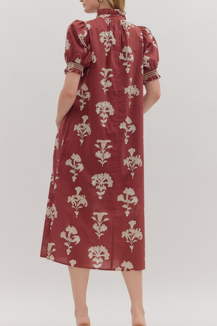 Puff Sleeve Floral Maxi Dress