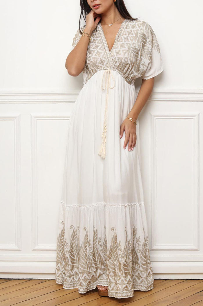 Bohemian Embroidered Maxi Dress