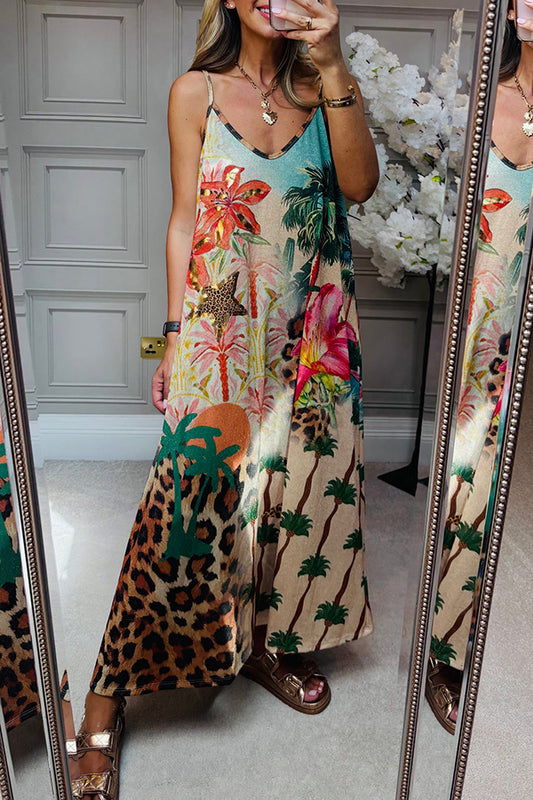 Casual Leopard Halter Dress