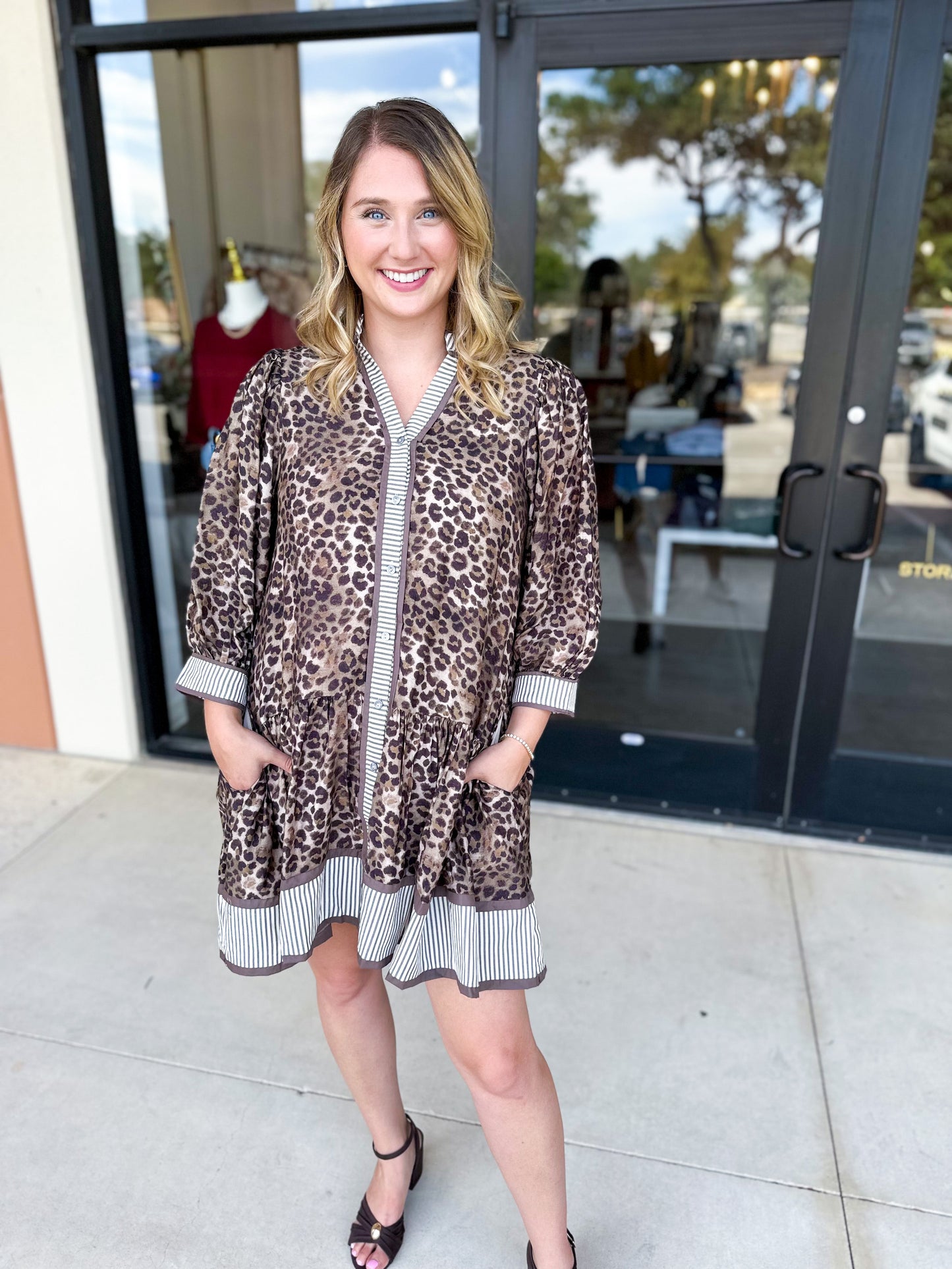 Leopard Button Down Dress