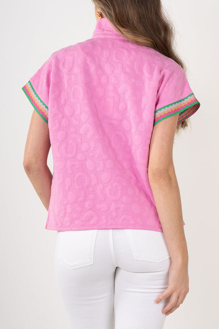 Dolman Sleeves 3/4 Zip Neckline Top