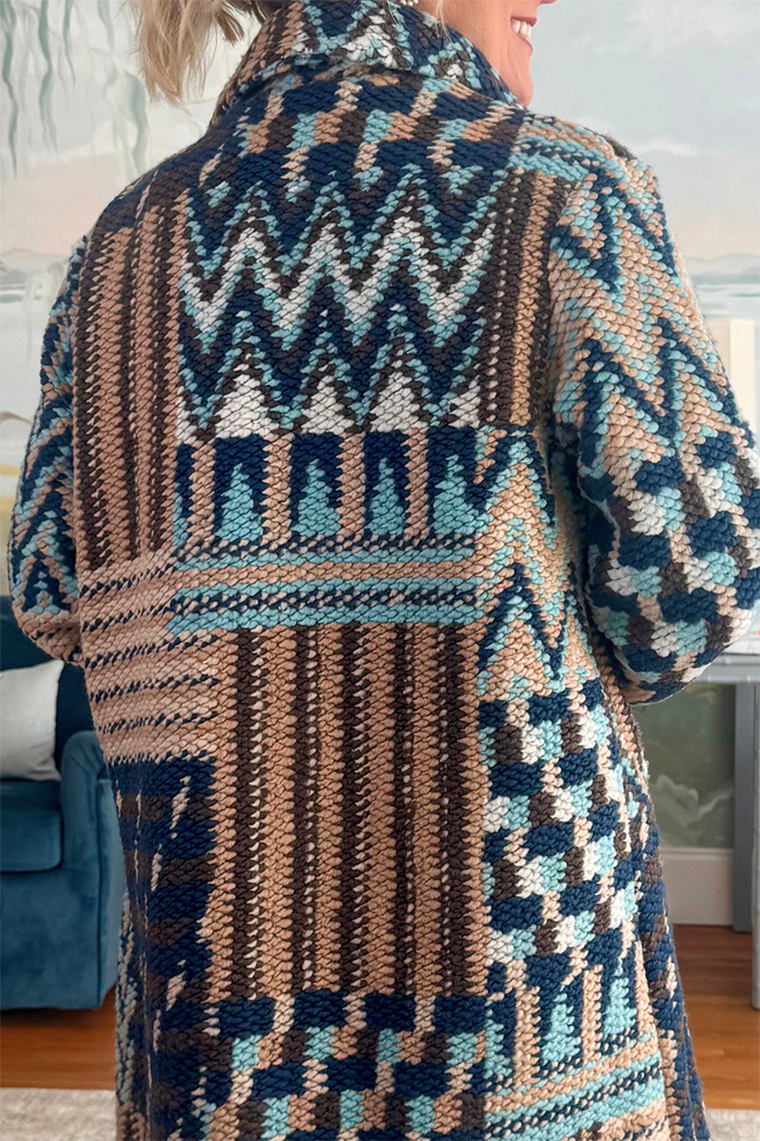 Casual Multi Print Coat