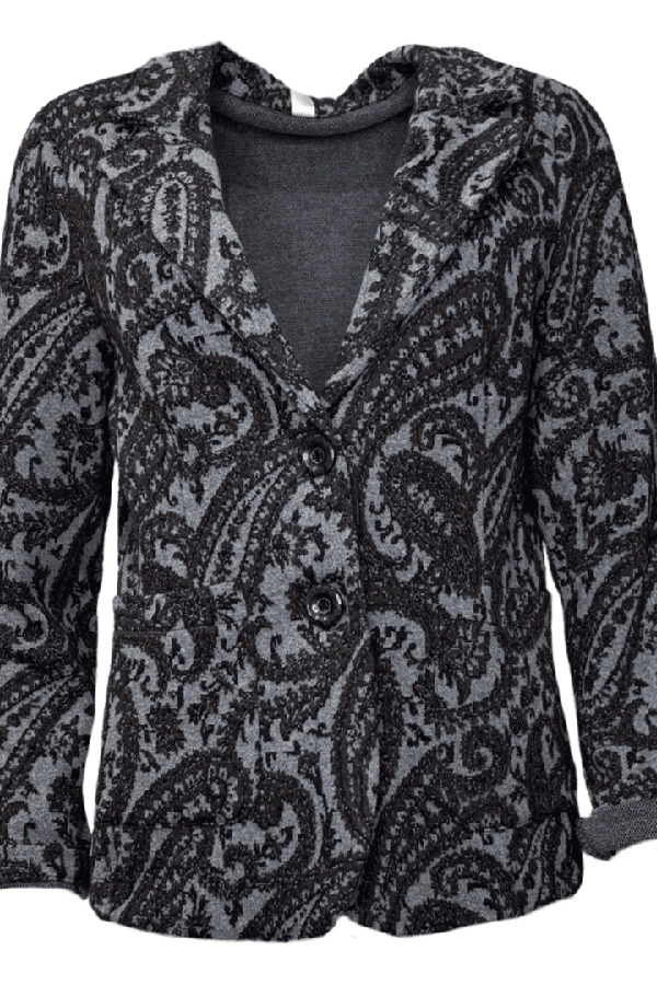 Button Down Brocade Blazer