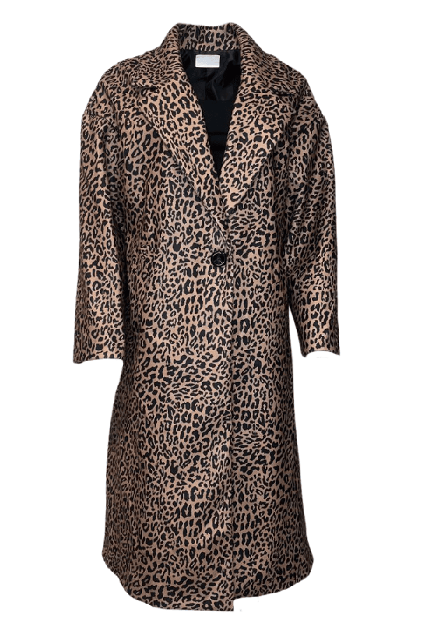 Casual Leopard Pocket Coat