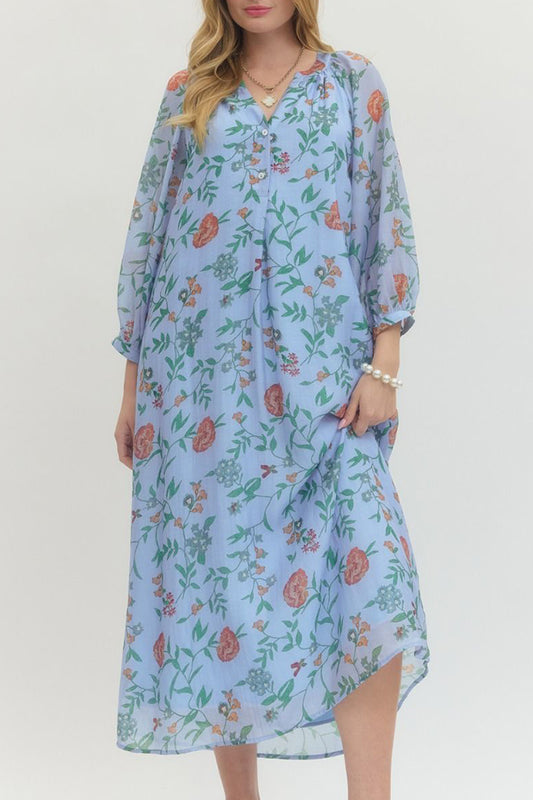 Floral Button Front Dress