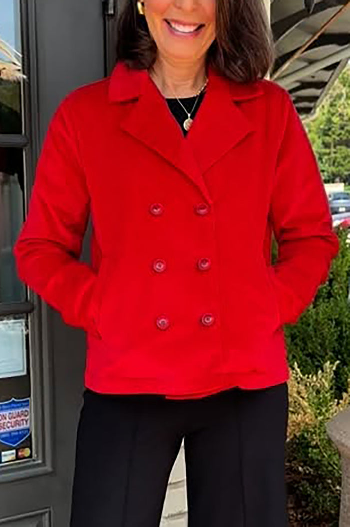 Double-Row Buckle Corduroy Jacket