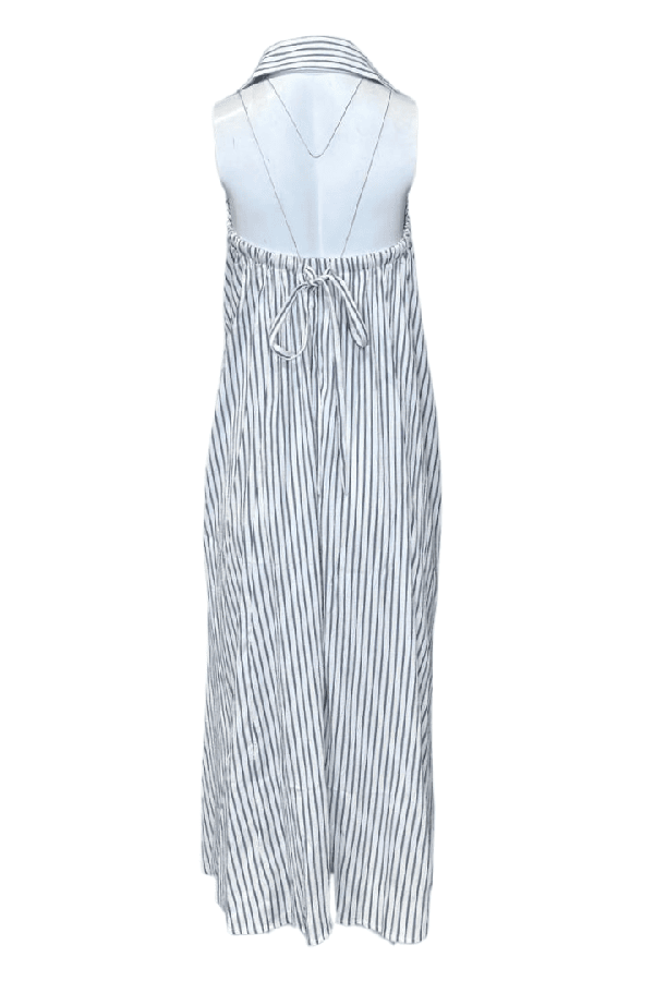 Casual Stripe Backless Dress