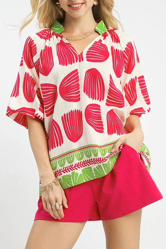 Casual Vine Patterned Top