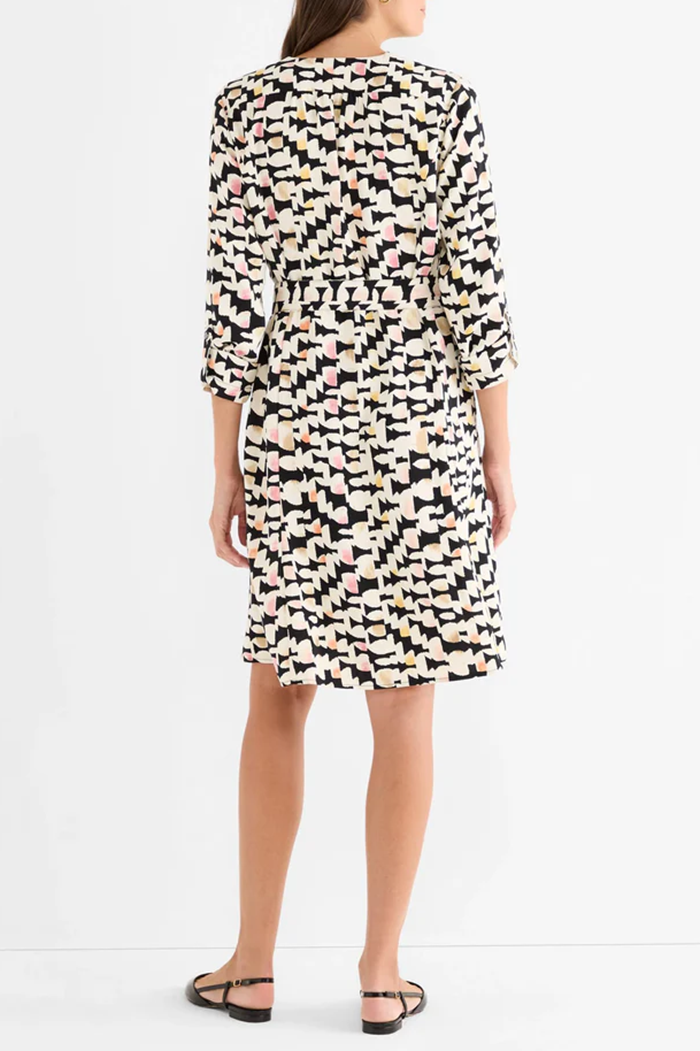 Casual Retro Print Pocket Dress