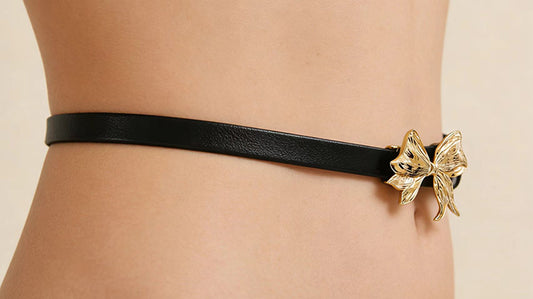 Gilded Bow Slim Waist Belt