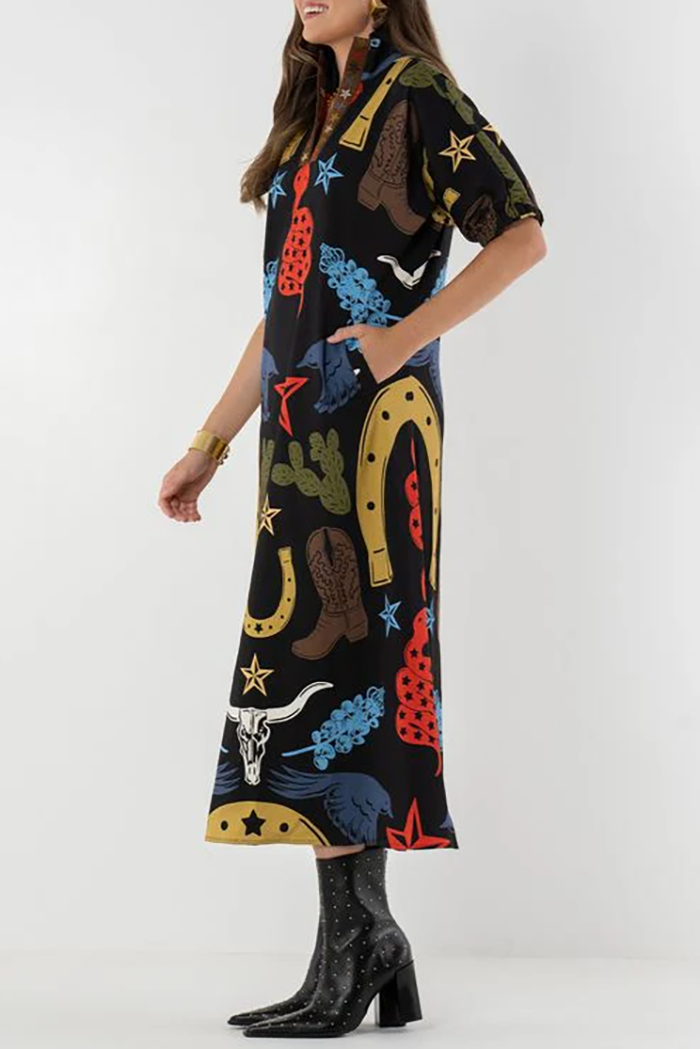 Casual Bold Printed Dress