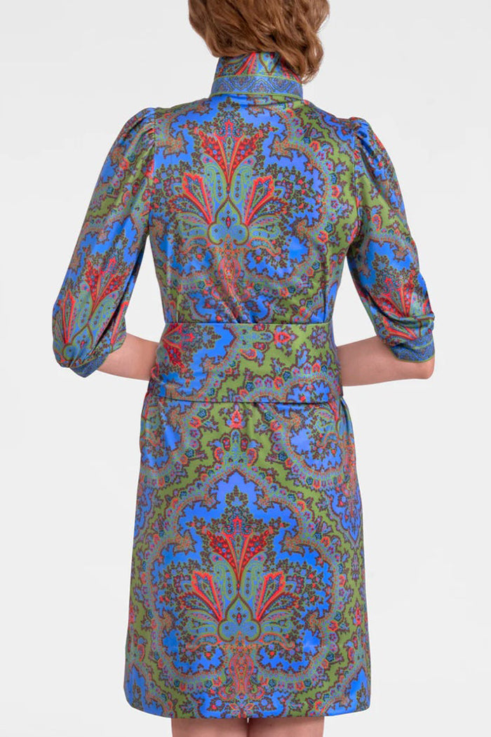 Casual Retro Printed Belt Dress