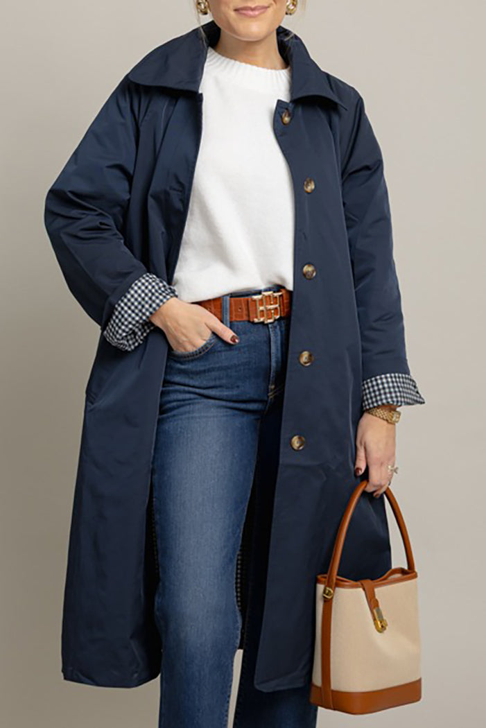 Classic  Button-Front Pocket Trench Coat