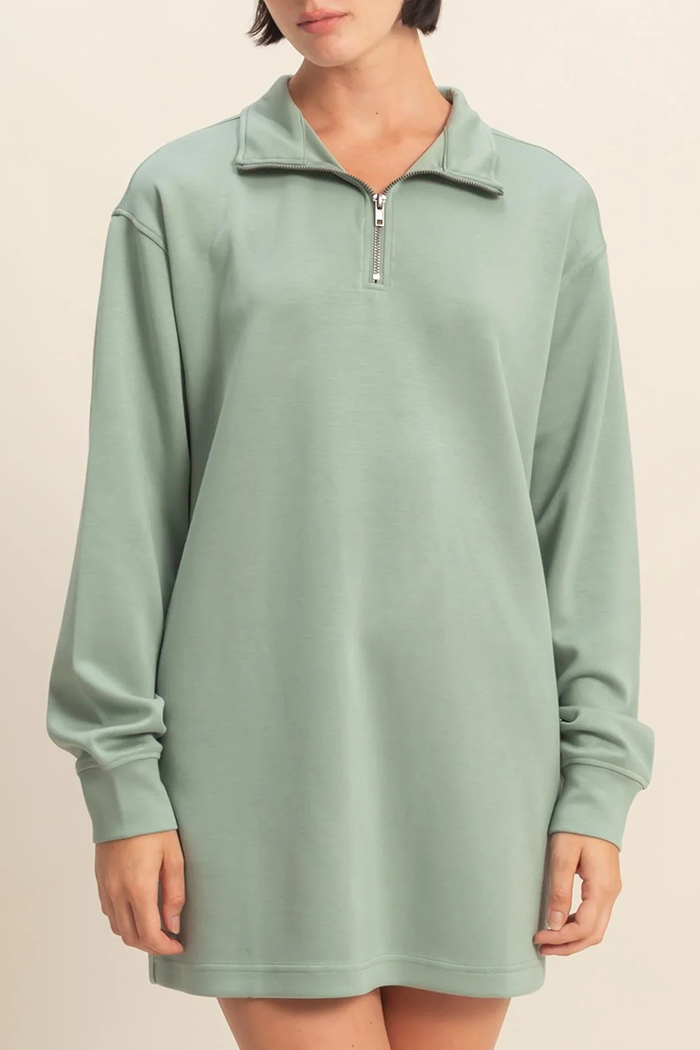 Casual Solid Color Zipper Sweatshirt