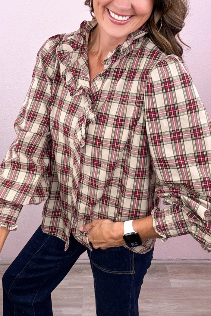 Casual Check Pattern Top