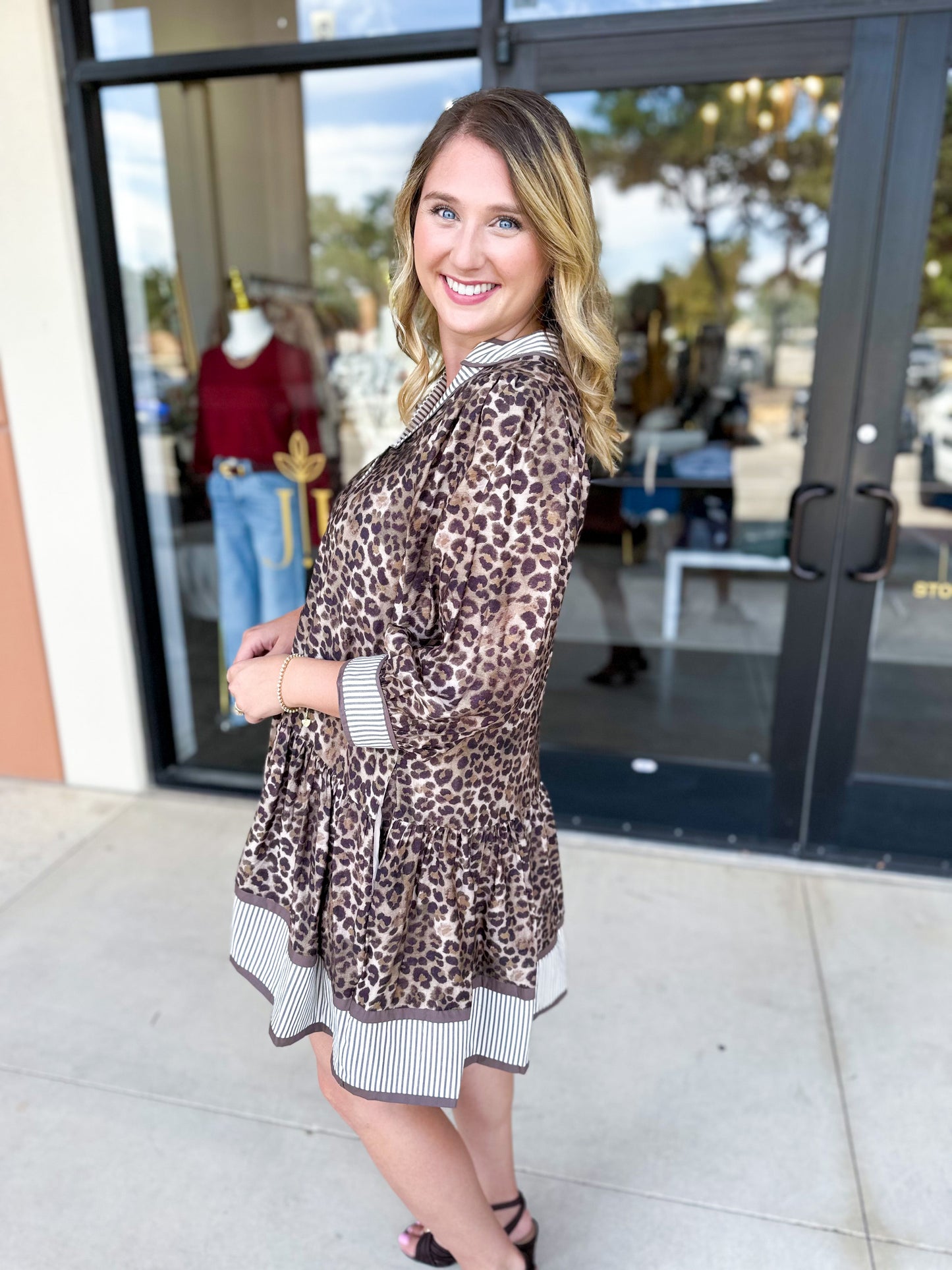 Leopard Button Down Dress