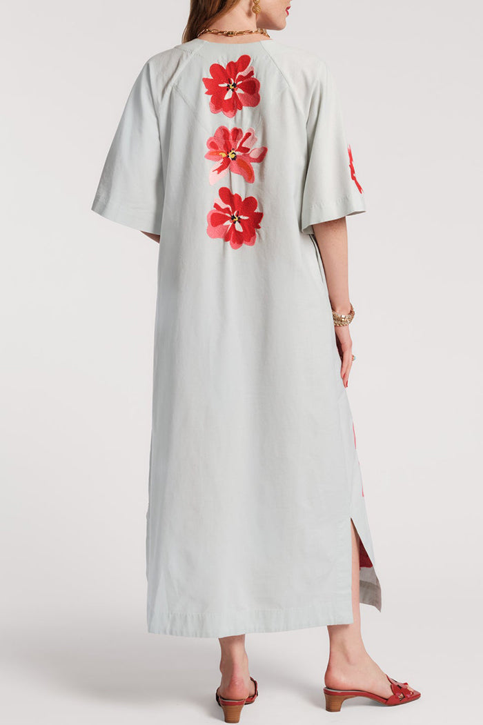 Batwing Slit Side Floral Caftan