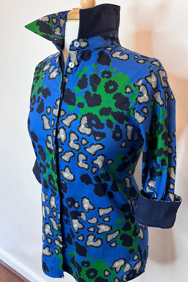 Casual Color Blocked Cuff Shirt