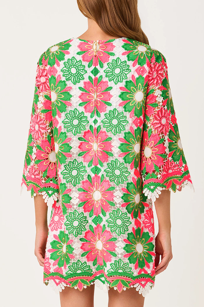 3/4 Sleeve Lace Floral Dress