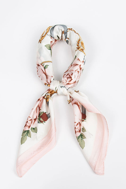 Floral Scarf With Scarf Ring