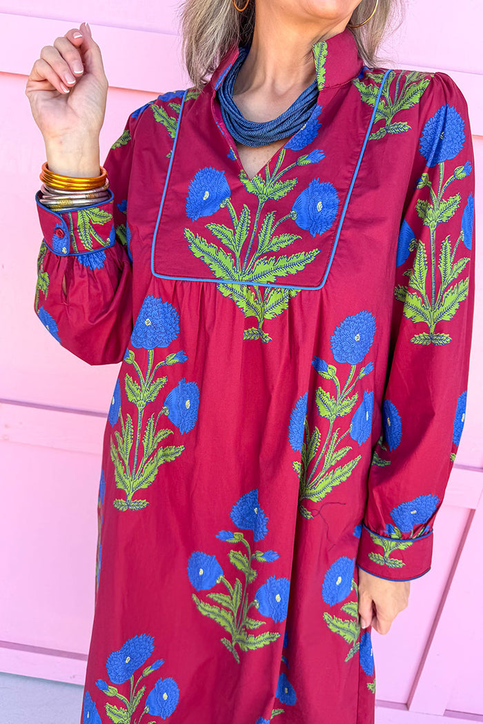 Long Sleeves Print Pocket Dress