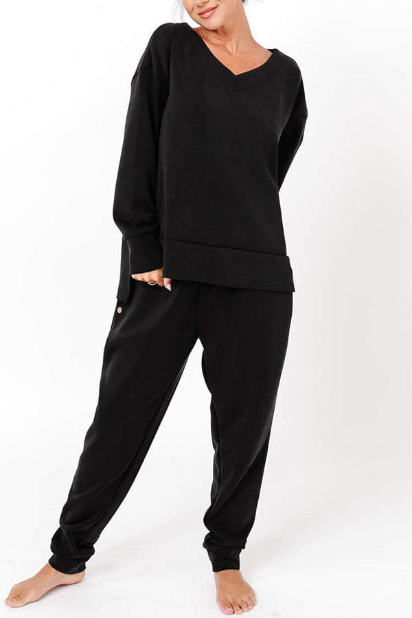 Solid Color Casual Set