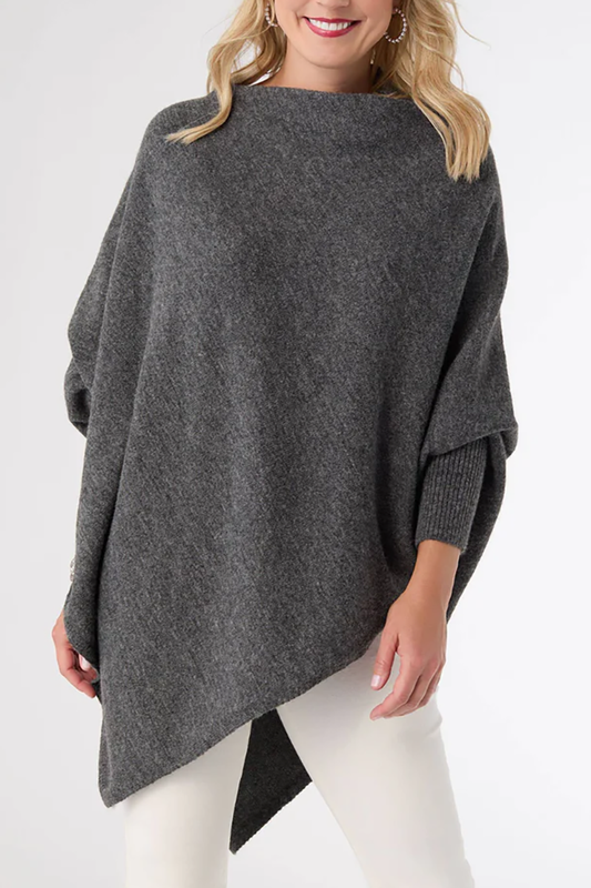 Causal Solid Ccolor Sweater Poncho